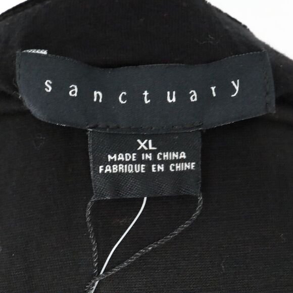 Sanctuary Jumpsuit Womens XL Black Velour Stretch Knit Pockets Strappy New - Picture 3 of 15